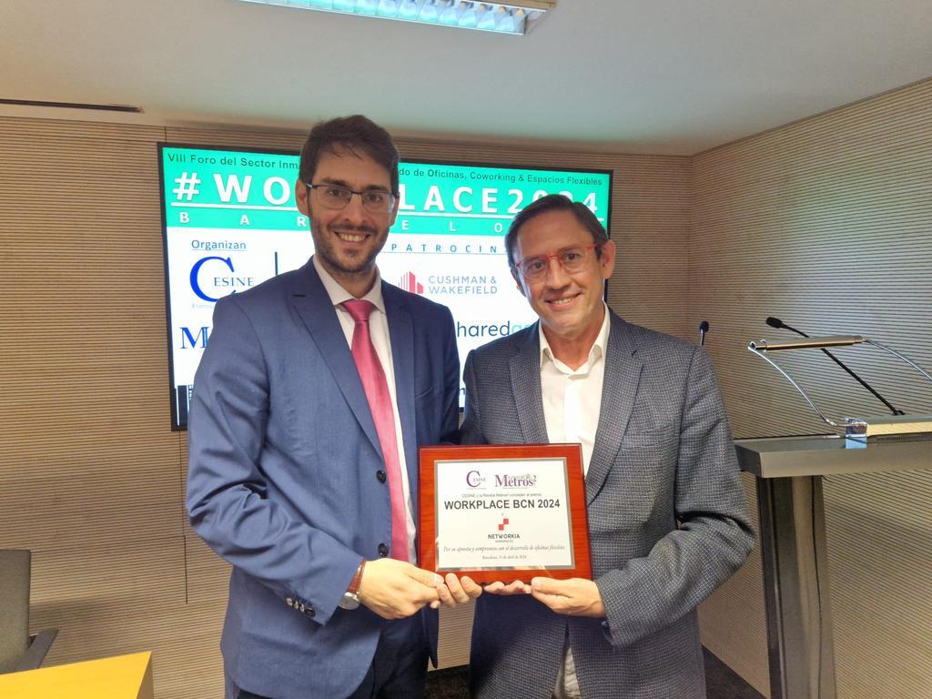 20240410 180321 photo NETWORKIA obtiene el premio Workplace BCN 2024